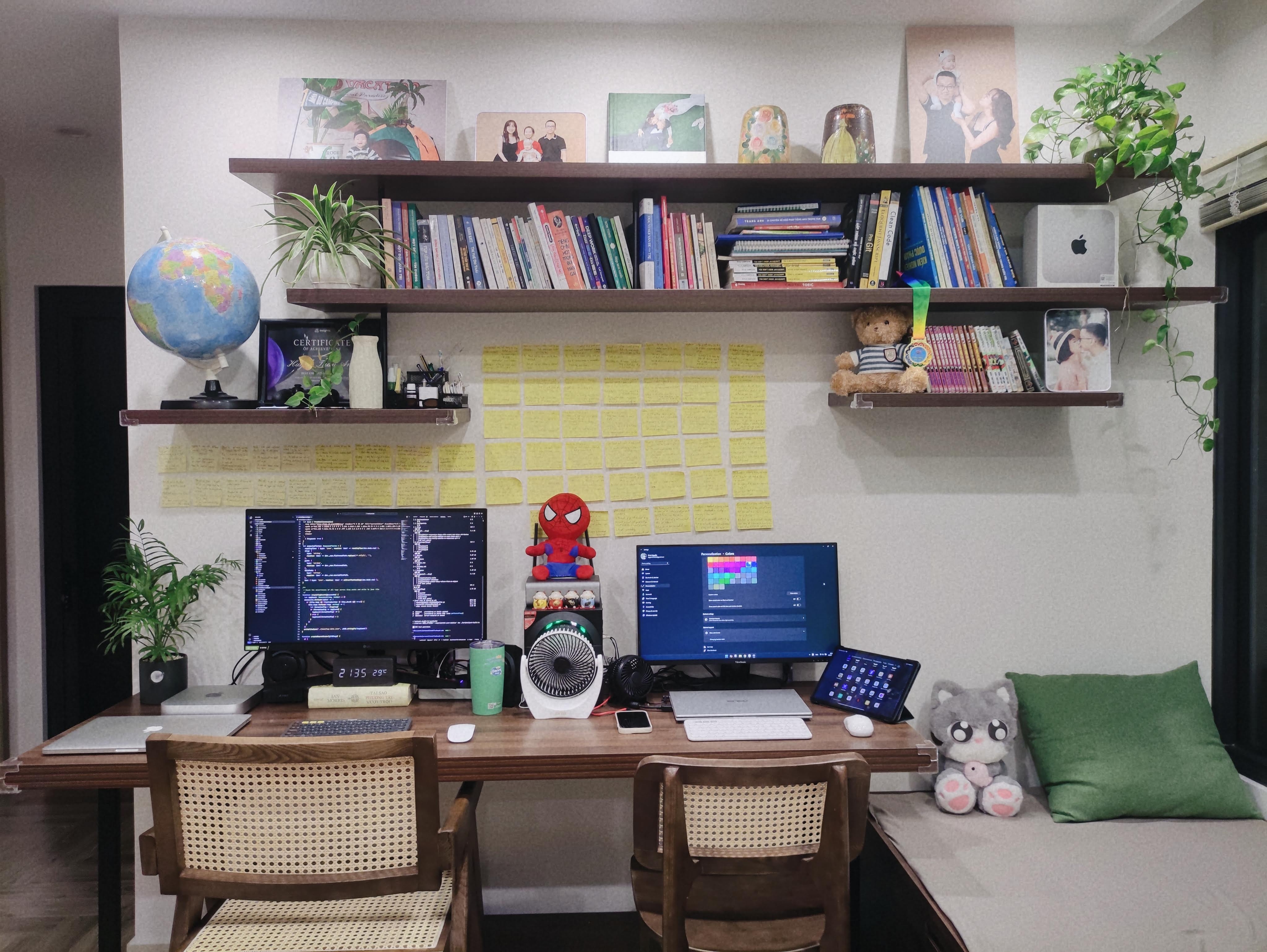 Bookshelf and working space